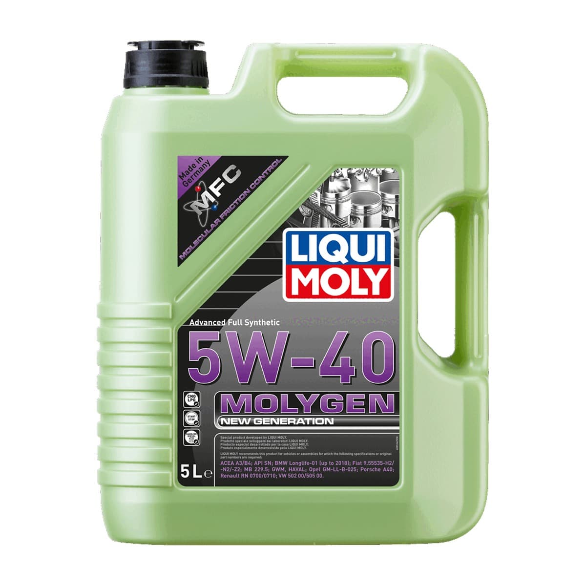 LIQUI MOLY 5W40 5LT MOLYGEN SINTETICO TUNGSTENO Ref. 8536